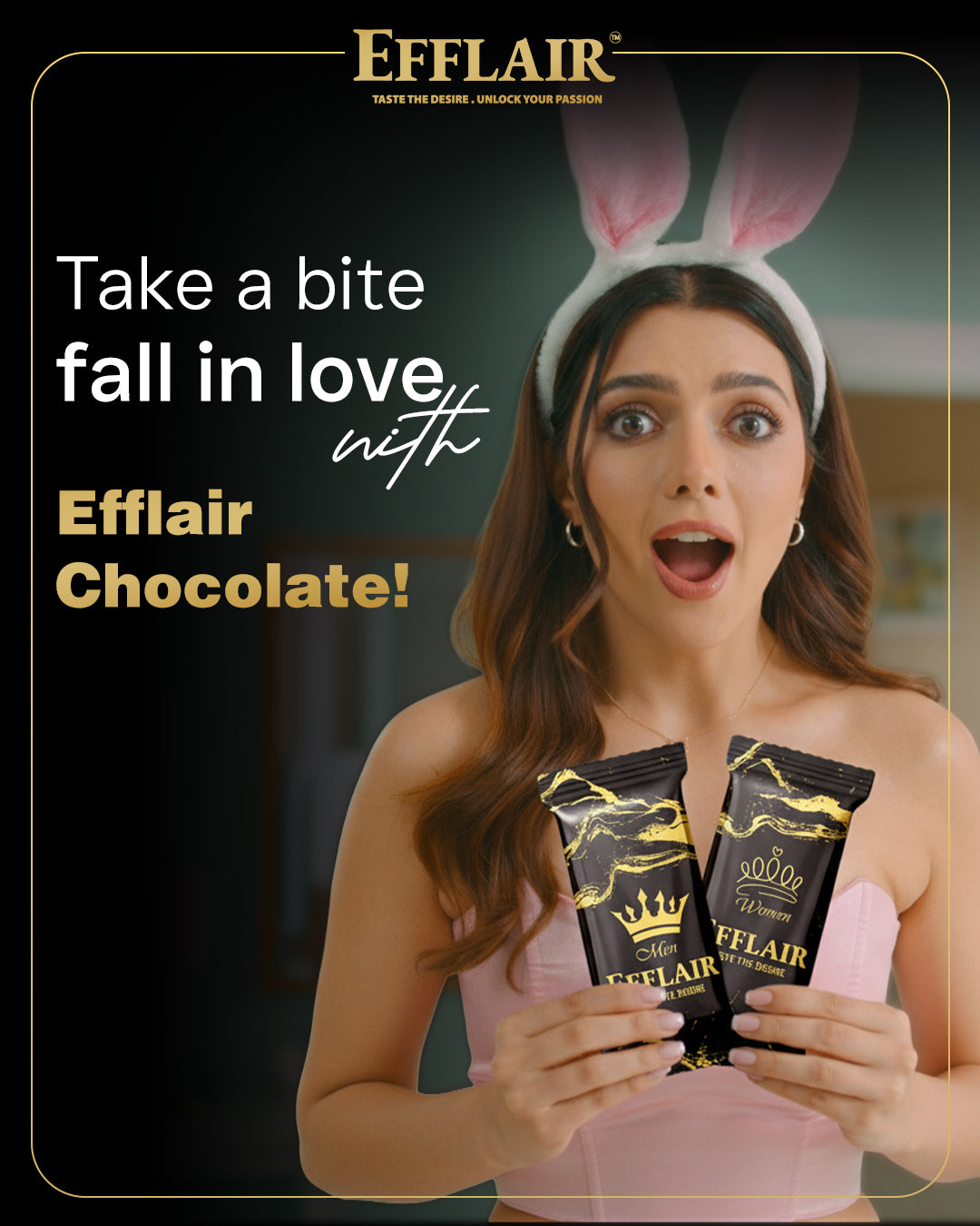 EFFLAIR PREMIUM DARK CHOCOLATE FOR COUPLES | THE LOVE CHOCOLATE | 2X20GM.