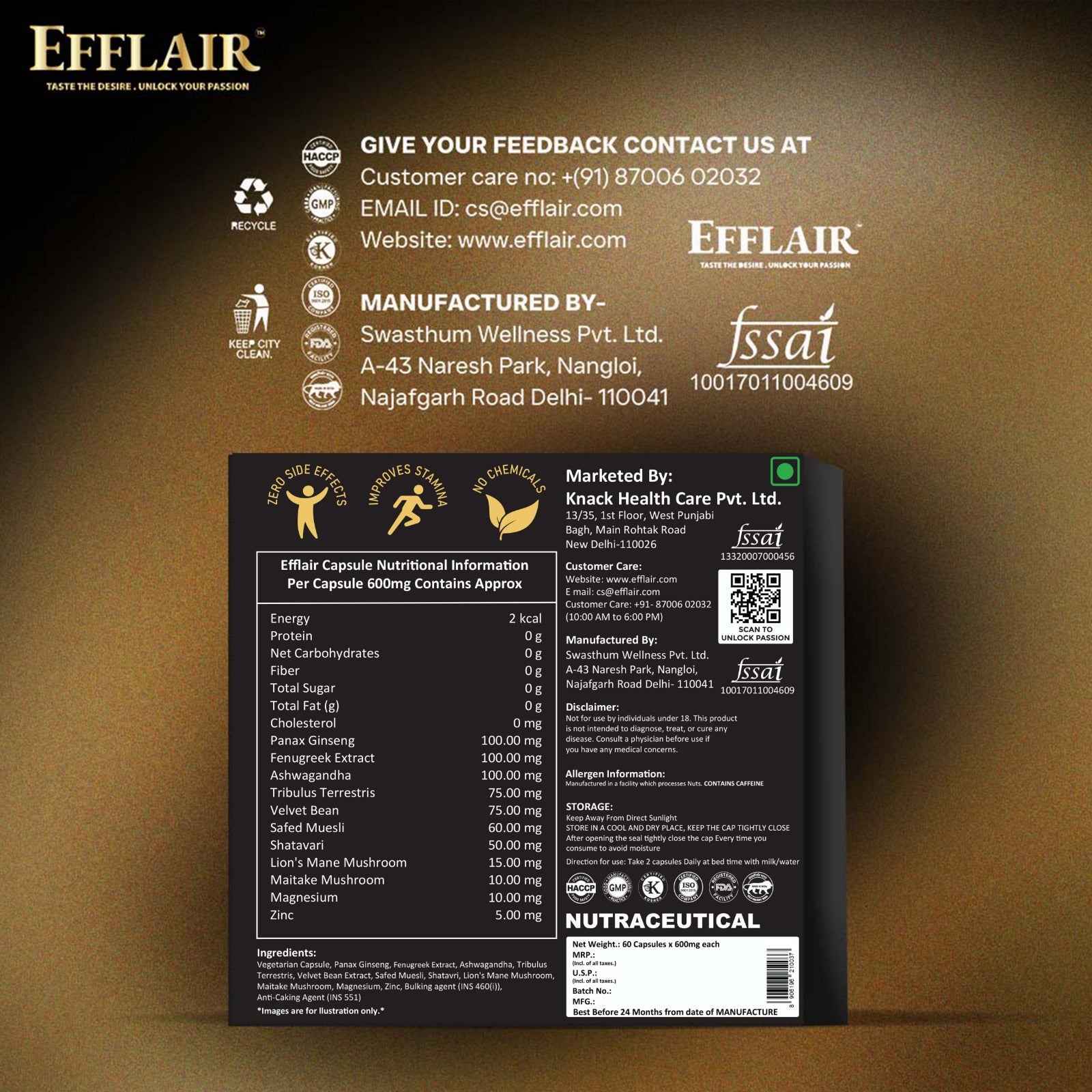 Efflair Capsule – Herbal Stamina Booster Backed by Ancient Science